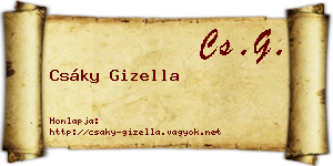 Csáky Gizella névjegykártya